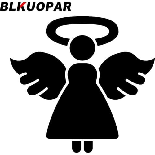 BLKUOPAR for Angel with Heart Icon Valentine Day Decor Car Vinyl Stickers Rearview Mirror Side Racing Decals Auto Moto Helmet