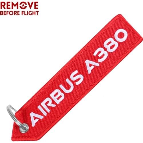 AIRBUS A380 Keychain llavero Aviation Gifts Auto Embroider Key Ring Aviation Gifts Key Ring Tag Fobs Customized Keychains