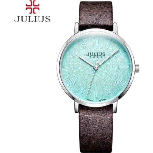 Simple Retro Womens Watch Japan Quartz Large Big Hours Top Fashion Dress Bracelet Leather Girl Birthday Gift Julius No Box