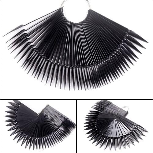 50 pieces color card fake nail tips fan Transparent white fake nail tips manicure Nail Art practice display design tools