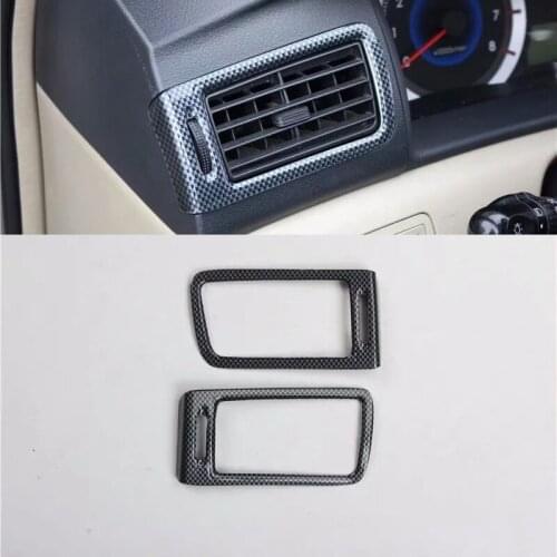For TOYOTA Corolla 2013-2014 2PCS Car Air Conditioner Outlet Cover Trim Carbon Fiber ABS Accessories