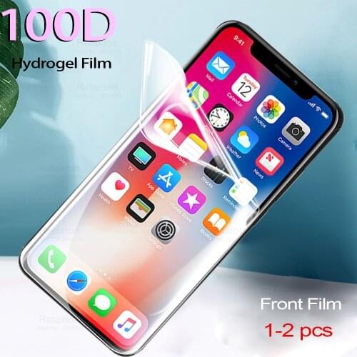 2-1Pcs 100D Hydrogel Film Screen Protector For iPhone 11 X XR XS Max 11 Pro Max Soft Protective Film On For iPhone 7 8 Plus 6 6s