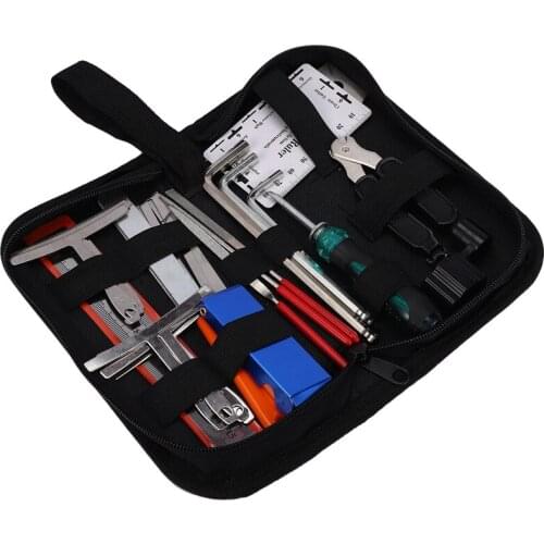 Guitar Tool Kit Repairing Maintenance Tools String Organizer String Action Ruler Gauge Measuring Tool Hex Wrench Set Files Finge