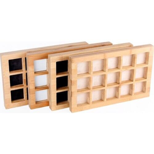 15 Girds Exquisite Bamboo Earrings Ring Organizer Multi-function Jewelry Storage Box Beads Jewelry Display Jewelry Storage Tray