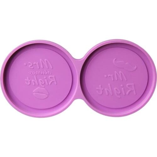 J60E Diy Crystal Tea Tray Coaster Mold Mr & Mrs Right Couple Epoxy Resin Mold Suitable Home Decoration Table Wine TrayMold