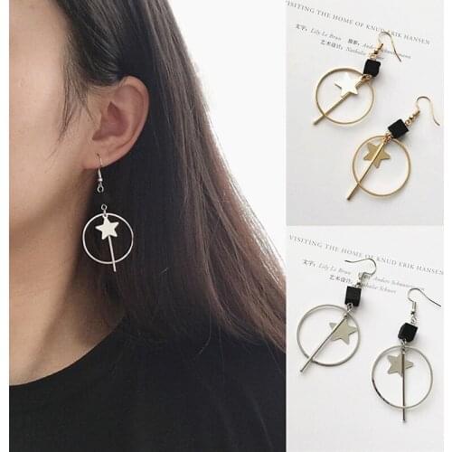 Korea Fashion Popular Women Earrings 2020 New Tassel Square Wood Box Star Circle Earrings Lady Jewelry Accessories Wholesale