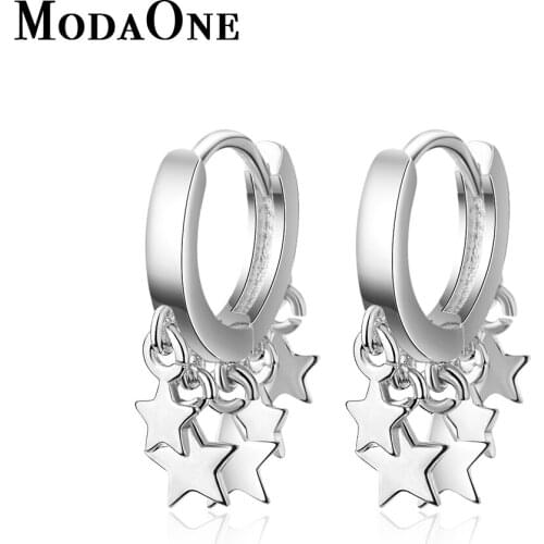 ModaOne Star 925 Sterling Silver Earrings For Women Gold Tassel Earring Trendy Fashion Jewerly Aretes De Mujer