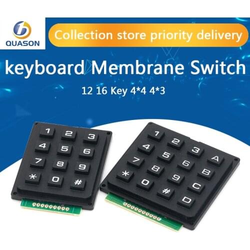 12 16 Key 4*4 4*3 Membrane Switch Keypad 4 x 4 4 x 3 Matrix Array Matrix keyboard membrane switch keypad for arduino