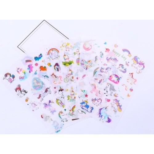 6pcs Cute unicorn pvc Transparent sticker Organizer Calendar Diary Book Planner Scrapbook Decoration Diary Sticker papeleria