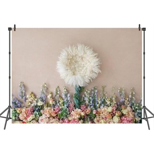 Neoback Photographic Background Flower White Wedding Newborn Banner Decoration Photography Backdrops Studio Shoots