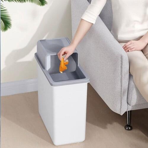 10L Trash Can Waterproof Narrow Seam Dustbin Privacy Protection Bucket Garbage For Household Bathroom Toilet Room Kitchen Bin
