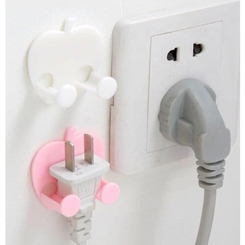 Plug Bracket Hook Strong Non Stick Hook Kitchen Wall Sticky Hanging Creative Power Plug Hook Wall Butt Plug Holder Hook