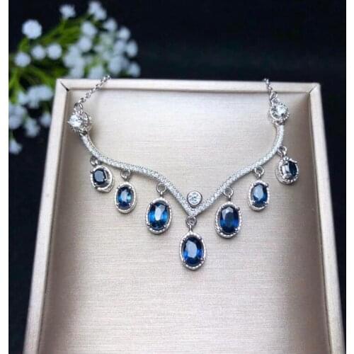 New design style, natural sapphire, 925 Sterling silver, Party Wedding jewelry, mining area wholesale