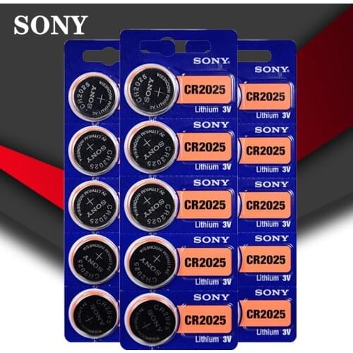 15PCS/LOT SONY Original cr2025 Button Cell Batteries cr2025 3V Lithium Coin Battery For Watch Calculator Weight Scale