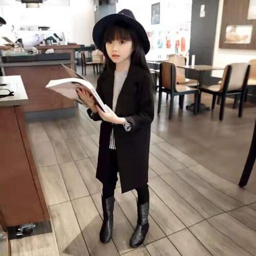 Autumn Winter 2019 Children Outerwear Warm Coat Windproof Girls Boys Jackets Unisex Children Black Color Long Outwear 3-12 Year