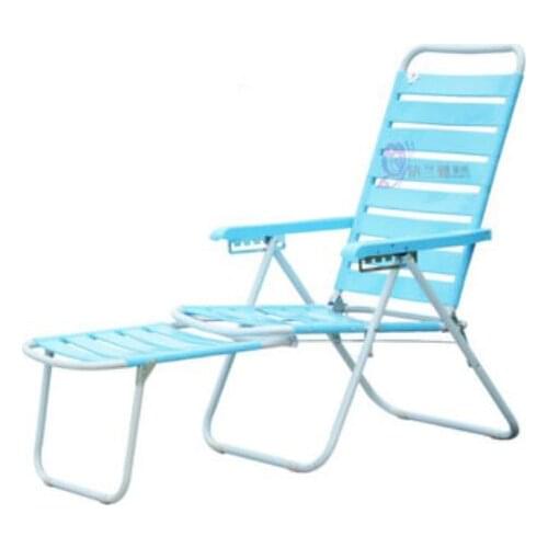 Outdoor Sun Lounger Folding Deck Chair Beach Leisure Chair Plastic Lazy Chair Office Napping Chair