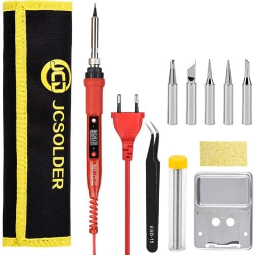 Electric Soldering Iron 80W 220V Digital LCD Adjustable Temperature Solder Iron Kits with Soldering Tips Welding Repair Tools