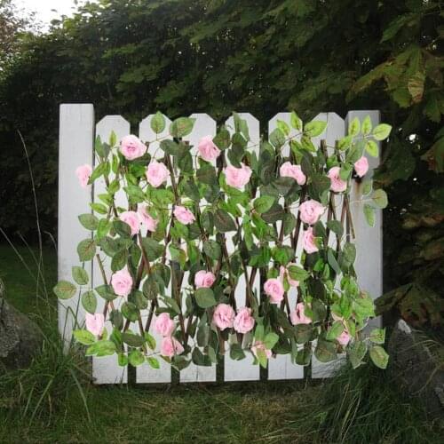 Attractive Bright-colored Visual Effect Simulation Flower Fence Long Lasting Fake Flower Fence Lightweight for Bedroom