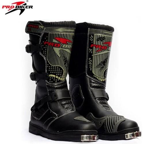 PRO-BIKER Motorcycle Boots Men Motocross Shoes Racing Speed Protector boot Faux Leather B1007
