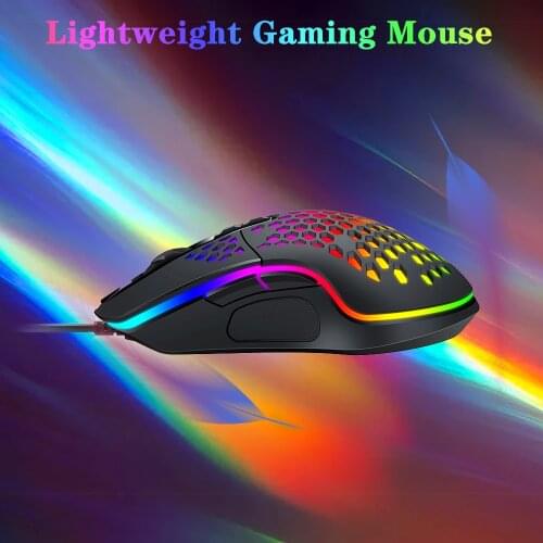 Gaming Computer Mouse Optical Wired Ergonomic Computer Mouse RGB Backlit 6400 DPI Lightweight PC Gamer Mouse For Laptop Notebook