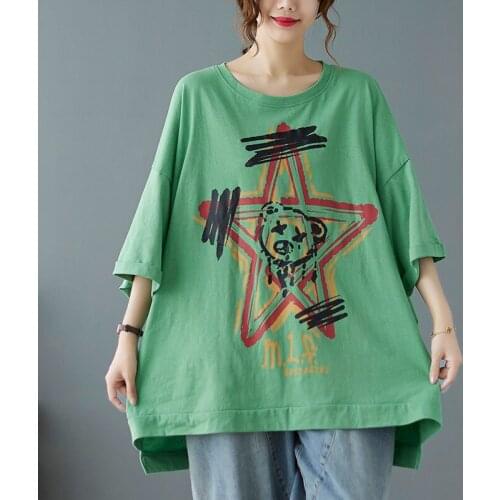 Batwing Sleeve Oversized tshirt Japanese Harajuku Style Loose Cotton Street Fashion Summer T Shirts Women Tops Casual T Shirt