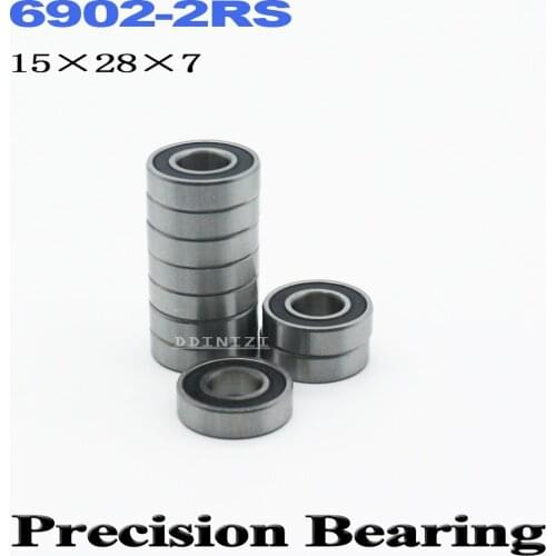 6902-2RS Bearing ABEC-1 15x28x7 mm Metric Thin Section 6902 2RS Ball Bearings 6902RS 61902 RS (10PCS)