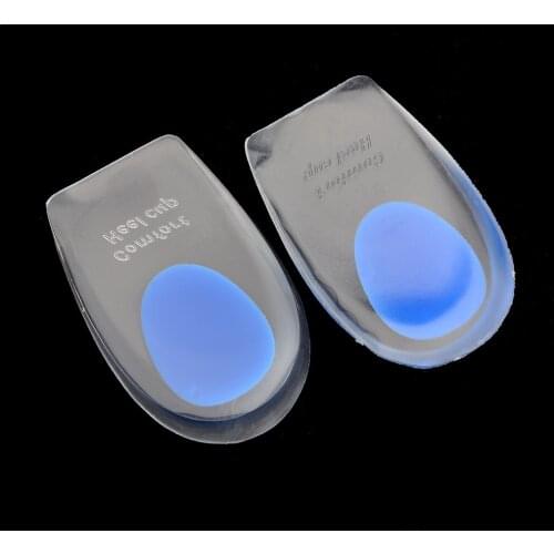 1pair Silicon Gel heel Cushion Insoles Soles Relieve Foot Pain Protectors Spur Support Shoe Pad High Heel Inserts Massager Foot