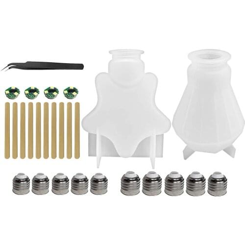 Light Bulb Silicone Molds LED Bulb Crafts Resin Art Moulds for Resin Casting DIY Crystal Epoxy Crafts for Jewelry Making Tools