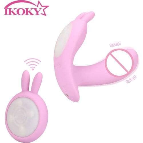 IKOKY Smart Heating Dildo Vibrator G-spot Clitoral stimulation Wearable Rabbit Vibrator Remote Control 10 Vibration Modes