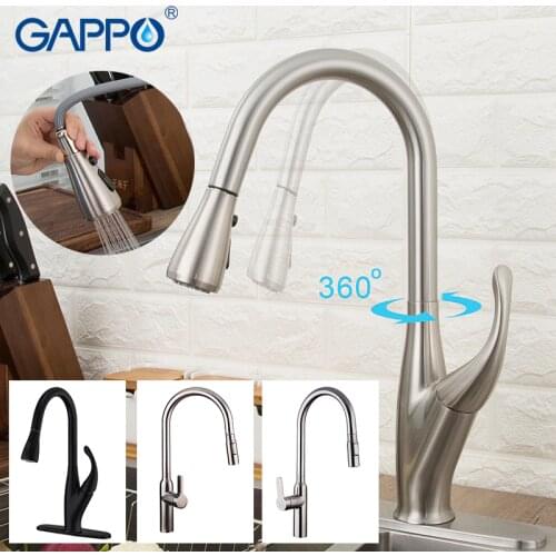 GAPPO Stainless Steel Kitchen Faucets Two-mode water outlet Kitchen Mixer Faucet Pull Out Sink Tap Faucet torneira cozinha