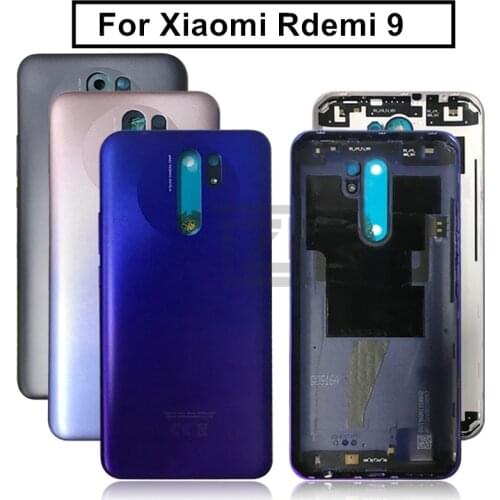 For Xiaomi Redmi 9 Battery Back Cover Rear Door Housing Side Key Replacement Repair Spare Parts