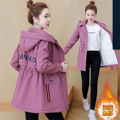 Winter Jacket Womens Cotton Padded Coat 2021 Plus Velvet Thick Hooded Lady Windbreaker Large Size Female Long Parka Outwear
