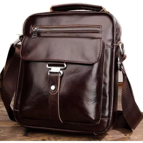 Famous design Male Shoulder bag mens genuine leather retro messenger bag top cowhide business briefcase casual Totes handbag