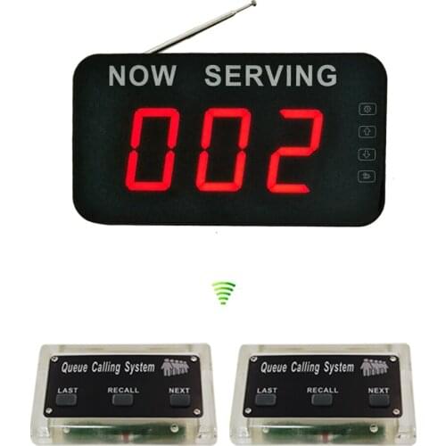 1 Screen 2 Buzzers CE Approve 433MHZ Wireless Service Fast Food Queue System