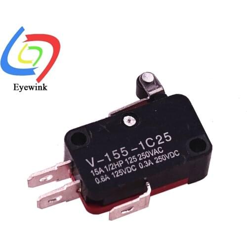 1PCS Touch switch V-155-1C25 Micro Limit Switch Short Hinge Roller Lever Arm SPDT Snap Action