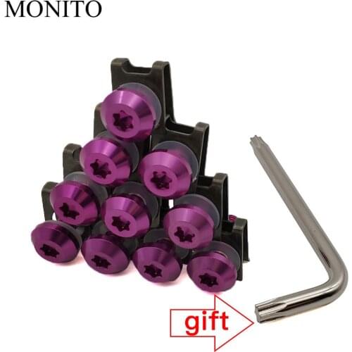 10 PCS CNC For Honda Hornet CB400 CB599 CB600 CBR650F CBF1000 VF750 Motorcycle Fairing Screws Custom Moto Body Spring Nuts Bolts