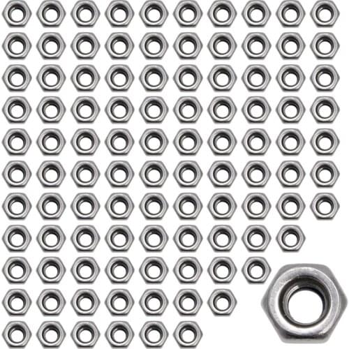 100 Pcs/Set M3 Stainless Steel Screw Lock Nylon Hex Nut Insert Locking Nuts 3mm Y5JA