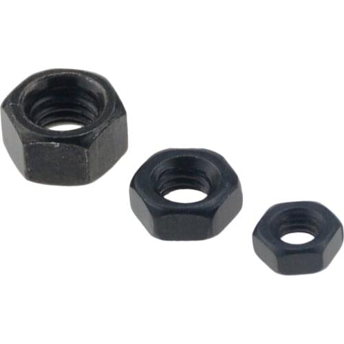 100pcs/Lot Metric Thread M4 Black Grade 8.8 Carbon Steel Hex Nut Hexagonal Nut Screw Nut