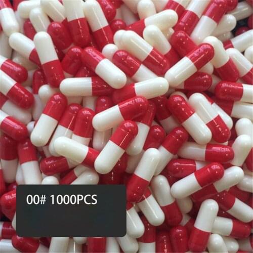 1000pcs 00# Empty Gelatin Capsule Empty Hard Gelatin Capsule Clear Kosher Gel Medicine Pills Vitamins Joined Vegan Capsules