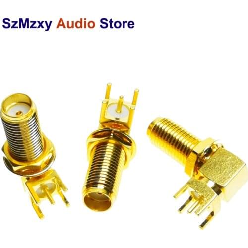 5pcs NEW SMA 90C 180C female Thru Hole plug Right Angle 90 DEGREE SMA-KWE PCB Mount connector RF adapter