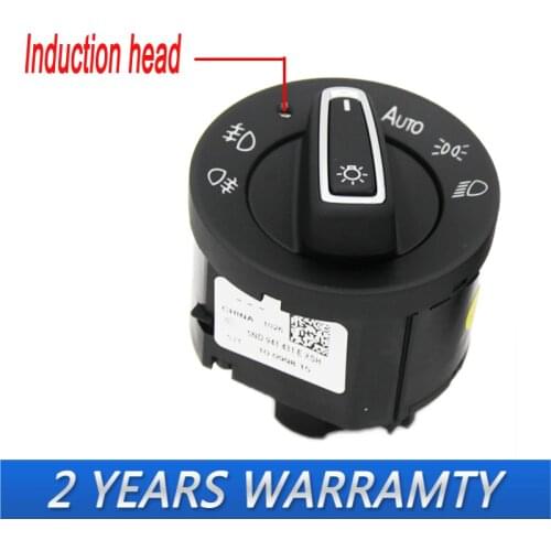 5ND 941 431E 5ND 941 431 E Chrome Automatic Light Sensing Headlight Switch for VW Golf MK5 MK6 Passat B6 CC Touran Caddy Tiguan