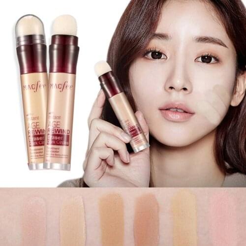 6 Color Fashion Eye Concealer Pen Makeup Base Full Cover Concealer Stick Eraser Dark Circles Treatment Waterproof Up Cosmetic