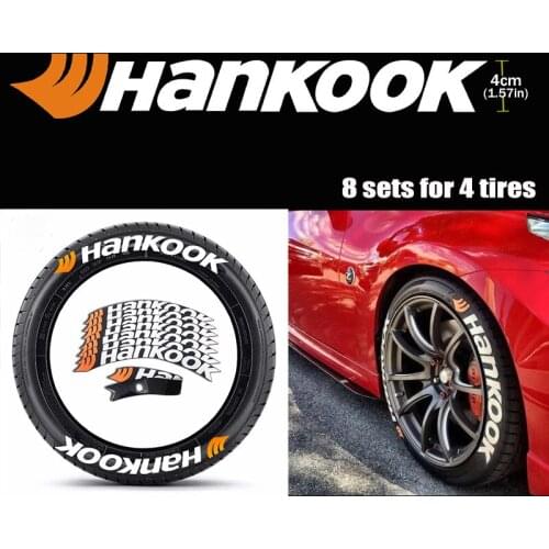 8Pcs/Lot Car Tire Lettering Stickers Car Tuning Universal 3D Permanent PVC Joined Tire Decals Car Label Stickers Tire Decoration