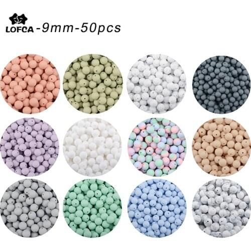 9mm Round Silicone Beads BPA Free Wholesale 40pcs Pacifier Clip Chain Accessories Baby Care Teething Toddlers Toys Necklace DIY