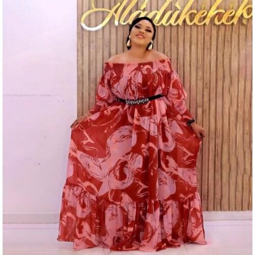 African Woman Boubou Off Shoulder Sexy Dresses Elegant Women Kaftan Evening Gown South Africa Ladies Ankara Dashiki Outfits