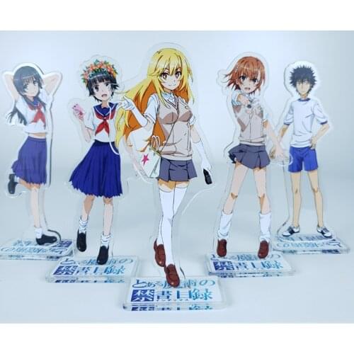 Anime A Certain Magical Index:A Certain Scientific Railgun Misaka Mikoto Shirai Kuroko Acrylic Stand Model Figure Toys