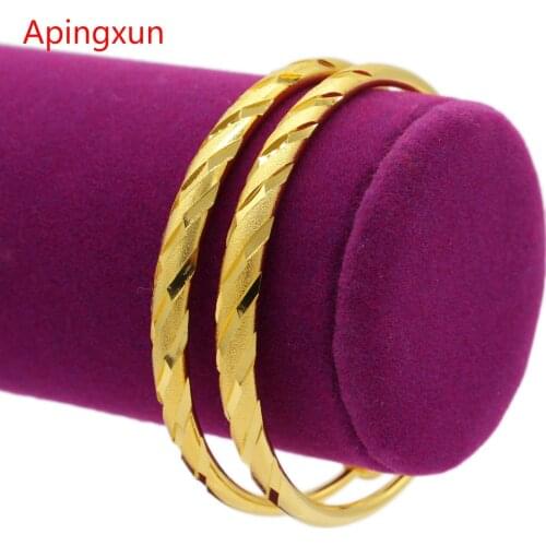 PINXUN Ethiopian Gold Streak Bangle Women Fashion Gold Color Dubai Bride Wedding Gift African Arab Bracelet Arab Jewelry XTE12