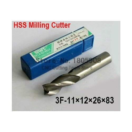 Free Shipping 2 pcs/set 11MM 3 Flute HSS & Aluminium End Mill Cutter CNC Bit Milling Machinery tools Cutting tools.Lathe Tool