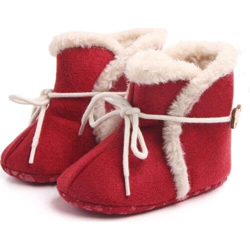 Newborn Baby First Walkers Fashion Infant Baby Girls Snow Boots Winter Warm Baby Shoes Solid Button Plush Ankle Boots 2020 New