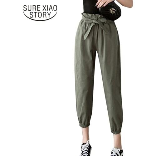 Casual Cargo Pants Streetwear Fashion High Waist Solid Loose Pants Harem Pants Pencil Trousers 2021 Spring Summer Women 7174 50